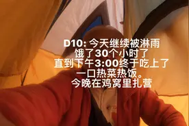 D10:饿了30个小时，终于吃上了热饭菜。晚上睡觉和鸡鸭做朋友。视频封面