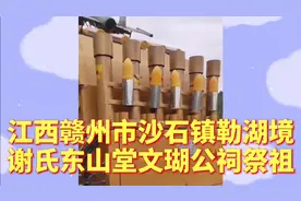 江西赣州市沙石镇勒湖，境东山堂文瑚公祠谢氏清明祭祖视频视频封面