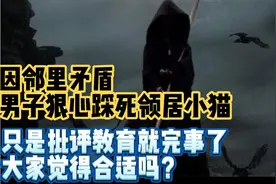 因邻里矛盾男子狠心踩死邻居小猫，批评教育就完了，这样合适吗？视频封面