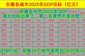 安徽各市2025年GDP增长目标出炉，第一名竟然不是合肥？视频封面