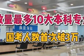 公务员招录数量最多的10大本科专业，国考招录人数首次破3万视频封面