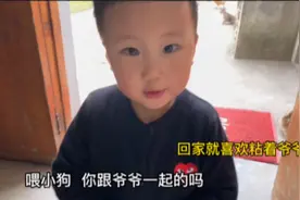 宝宝回农村就爱粘着爷爷，吃个饭爷爷对宝宝接二连三的夸奖视频封面