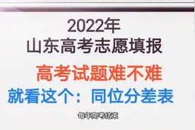2022山东高考试题难不难，就看一分一段表的这个数据：同位分差表视频封面