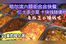 实拍！黑龙江哈尔滨香坊区六顺街合合盒饭，这里荤素菜10块不限量视频封面
