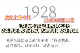 毛泽东提出游击战16字诀：敌进我退 敌驻我扰 敌疲我打 敌退我追视频封面