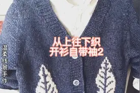 从上往下织v领开衫自带袖子2，左肩膀11、右肩膀11起针视频封面