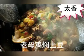 散养一年的老母鸡焖土豆，这样做不仅简单，而且香喷喷