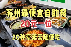 江苏苏州20元一位的自助快餐，荤素搭配20道菜随便吃，吃到扶墙走视频封面
