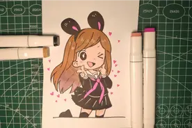 手绘临摹：画个兔兔美少女送你们，甜心宝贝祝大家小年快乐！视频封面