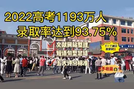 2022年高考1193万人，家长不必担心，录取率达到93.75%比去年增长视频封面