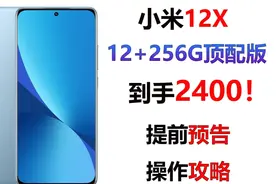 小米12X 12+256G顶配版到手2400! 提前预告!