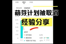 视频断更后萌芽计划补贴被取消，视频收益直降分分钱！纯干货分享