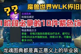 魔兽世界WLK怀旧服：P1阶段必拿的10件紫色饰品，龙魂宝典是真强