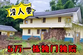 农村房子白菜价，5万一栋的楼房，独门独户有菜园，你看值不值？视频封面