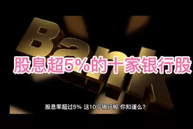 股息率超5%的十家银行股，你或许值得考虑，长期拥有一举三得视频封面