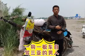 东北大哥一板车一狗徒步三亚太有毅力了，我服了视频封面