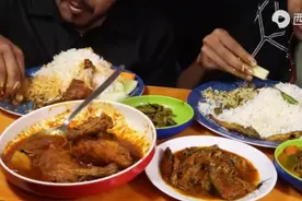 印度有钱家庭吃饭，必须丰盛，而且要用手抓才会香。视频封面