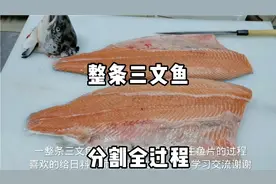 整条三文鱼正确分割全过程，教你方法步骤和技巧，再也不用跑偏了视频封面