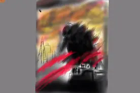 哥斯拉海报绘画。视频封面