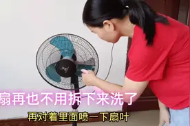 芳姐亲测，风扇再也不用拆开来洗了，学芳姐这样洗又快又干净视频封面