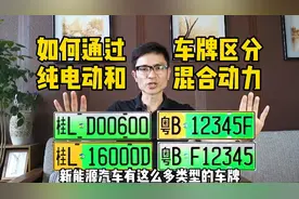 如何通过车牌区分纯电动和混合动力新能源汽车？