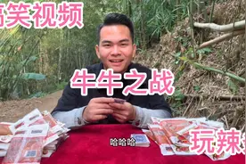 搞笑视频：小伙牛牛玩辣条，看一次笑一次，太逗了视频封面