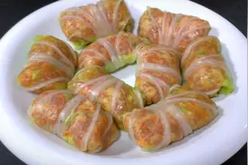 不爱吃蔬菜的小朋友，你就安排这道白菜肉卷，上桌之后都会抢着吃