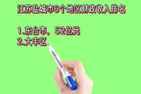 江苏盐城市6个地区财政收入排名视频封面