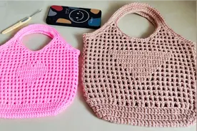 钩针手提包，不易变形的镂空款式，容量大真实用(教程三)完