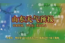 今夜到明天，山东省部分地区有短时雷暴降雨，莱州市雨量最大视频封面