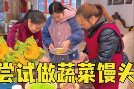 三妹居家第N天，婆婆和老妈尝试做花样蔬菜馒头，最后成品很惊喜视频封面