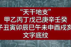 天干地支书法文字底纹平面设计素材视频封面