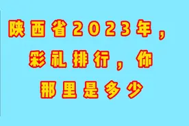 陕西省2023年彩礼排行，你那里是多少？视频封面