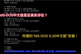 MS-DOS中文版是否真实存在？所谓的"MS-DOS 6.20中文版"安装！视频封面