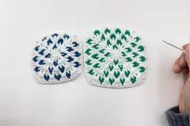 雅馨绣坊孔雀翎方形座垫编织教程3-1