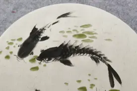 写意国画技法画鱼原速展示，看完就成功了一半。视频封面