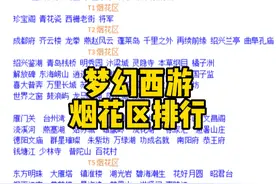梦幻西游：烟花区排行，附前10金价服务器。视频封面