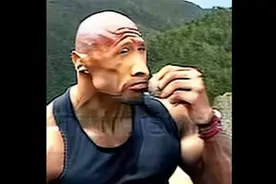 AI制作视频，巨石强森吃石头！