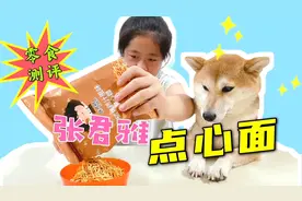 小鱼儿试吃“张君雅碳烤鸡汁点心面”，色泽金黄，一口咔嚓一口脆视频封面