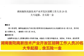 湖南衡阳高新技术产业开发区招聘工作人员20名大专起报视频封面