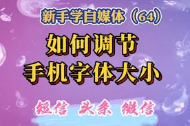 如何调节手机短信、今日头条、微信等字体大小，简单易学实用。视频封面