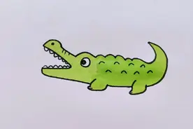 小鳄鱼简笔画视频封面