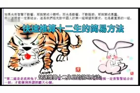 快速推算十二生肖的简易方法