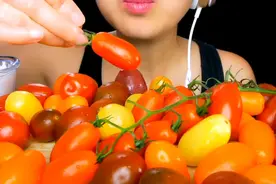 今天我们吃小西红柿了，有不同种类的西红柿，都很甜呢好好吃视频封面