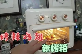 开箱空气炸锅烤箱，烤了几个辣鸡翅，墨西哥魔鬼椒粉，给我辣懵了