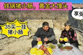 花35买一挂猪小肠，铁锅炖俩小时，再咬一口热腾腾的馒头，享受视频封面