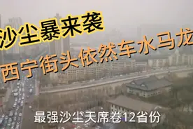 沙尘暴登陆西宁，黄沙漫漫的天空下，依然是人来车往各自奔忙视频封面