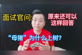面试官问:“母猪”为什么上树？小伙这样回答HR立刻鼓掌并录用