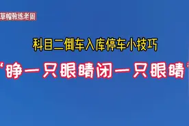 “睁一只眼睛闭一只眼睛”，科目二，倒车入库停车小技巧。视频封面
