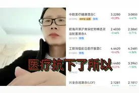 持有的中欧医疗，工银瑞信前沿医疗跌惨了，手里基金全绿，吃大面视频封面